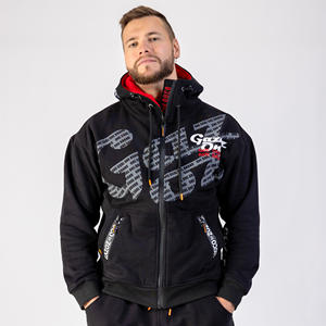 Conjunto de Sudadera con Capucha y Pantalones de Chándal con Serigrafía, Bordado, Apliques, Efecto Desgastado, Lavado Ácido y Estilo Acampanado - Product Image 1