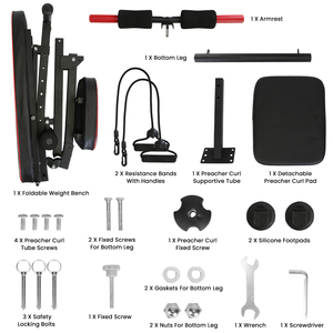 1 panca peso regolabile predicatore Curl Pad palestra di casa esercizio completo del corpo con fasce di resistenza spedizione FedEx - Product Image 4