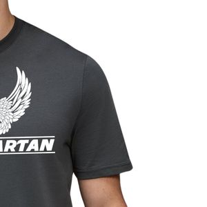 Men’s Charcoal Grey Graphic Print T Shirt Crew Neck Short Sleeve Athletic Gym Workout Training Casual Sportswear Tee - Product Image 5