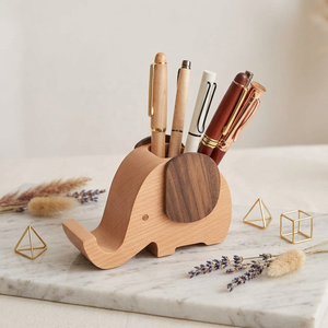 Porte-stylo en bois entièrement personnalisable, flexible, écologique, poli, emballage en vrac OEM pour usage domestique - Product Image 1