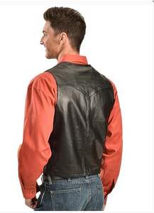 Gilet en cuir d'agneau pour homme Scully - Product Image 2