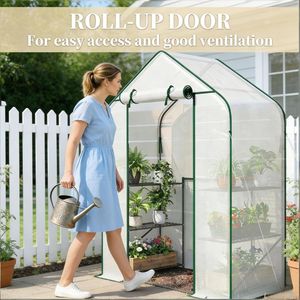 Grande Serra da Giardino Moderna Pop-up in Acciaio Zincato con Telaio in Legno/Acciaio e Materiale in PVC/Vetro per la Crescita delle Piante all'Aperto - Product Image 4