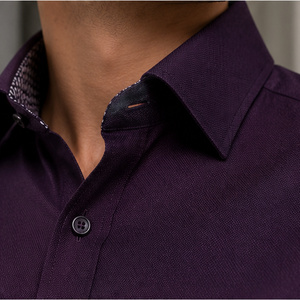 Chemises habillées décontractées pour hommes, en maille satinée, à col montant, anti-plis, à manches longues et boutonnées, en polyester/coton - Vente en gros à prix avantageux - Product Image 3