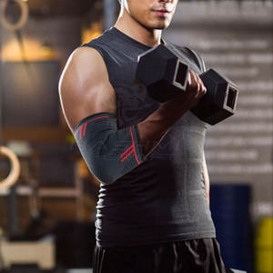 Manga elástica para el codo, ajuste cómodo que permite una gama completa de movimientos, ideal para uso en el gimnasio y actividades físicas. - Product Image 4