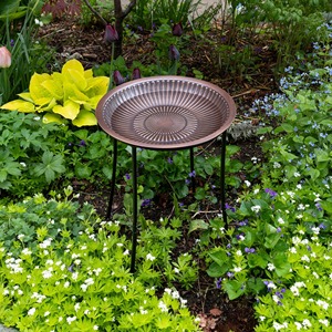 Bol décoratif en métal pour bain d'oiseaux, résistant aux intempéries, pour jardin extérieur, abreuvoir pour oiseaux, pour la décoration de la cour - Product Image 4