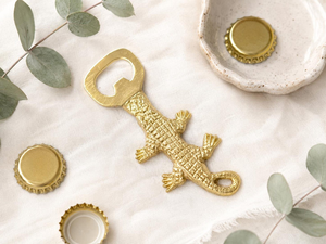Ouvre-bouteille en métal en forme de crocodile, ouvre-bouteille de bière fantaisie, outil de bar décoratif vintage, accessoire de barman, cadeau pour la cuisine et le bar - Product Image 3