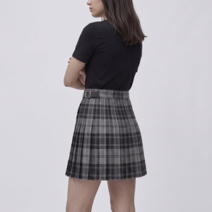 Bulk Buy Designer Striped Wrap <b>Skirt</b> Formal High-Waisted <b>A</b>-<b>Line</b> <b>Knee</b>-<b>Length</b> Pleated <b>Skirt</b> Secure Metallic Buckle Women - Product Image 2