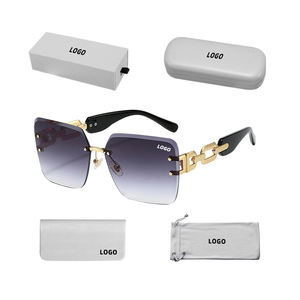 Gafas de Sol de Diseño Moderno con Degradado, al por Mayor, de Lujo, Extra Grandes, con Montura Cuadrada sin Aro y Corte de Diamante para Mujer - Product Image 6