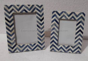 Marco DE FOTOS verde y blanco con incrustaciones de hueso auténticas de nuevo diseño personalizado al por mayor para regalo de inauguración de la casa - Product Image 3