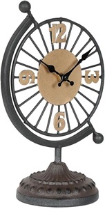 Globe Shape Style Metal <b>Table</b> <b>Clock</b> Unique Artistic Desk <b>Clock</b> For Modern Home Office Study Room And Decorative Timepiece Accent - Product Image 6
