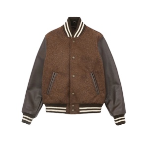 <b>Top</b> Selling Unique Style Unisex Varsity Jackets Cartoon Patchwork Design 100% Wool Hooded Winter Stand Collar Baseball Jackets - Product Image 1