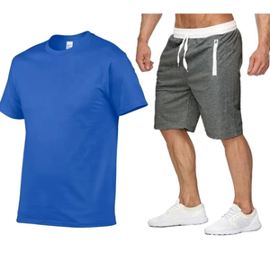 ชุดกีฬาผู้ชายสำหรับวิ่งออกกำลังกายกลางแจ้ง ผ้าตาข่ายระบายอากาศ ชุดเสื้อเจอร์ซีย์และกางเกงขาสั้นสำหรับฝึกซ้อม 2 ชิ้น ขายส่ง - Product Image 4