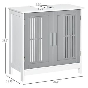 Mobiletto Sottolavabo Grigio e Bianco, Armadietto da Bagno di Alta Qualità, Mensole per Bagno - Product Image 3