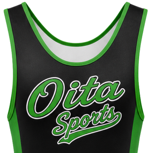 <b>Men</b> Green Black Sublimated <b>Wrestling</b> <b>Singlet</b> Polyester Lightweight <b>Wrestling</b> Sportswear Athletic Team Uniform Performance - Product Image 4