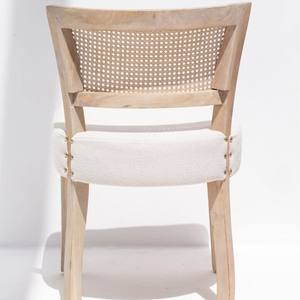 Chaise de salle à manger en bois Vandana Falcon Merino avec dossier en rotin pour intérieurs modernes élégants - Product Image 3