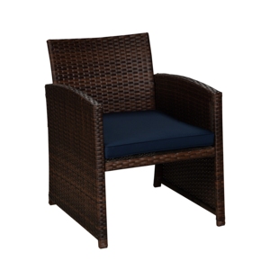 Ensemble de salon de jardin en osier pour l'extérieur, mobilier de conversation pour patio, sièges tressés en corde avec coussins et table basse - Product Image 3