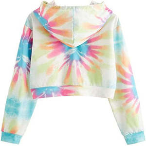 Haut à capuche court brodé pour femme, manches longues, séchage rapide, imperméable, respirant, en polaire tricotée, pour l'hiver - Product Image 2
