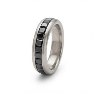 Stylish Platinum Lab-Grown Diamond IGI Certified 3.36 CT Black Baguette Cut Channel Setting Luxury Engagement Wedding Party <b>Ring</b> - Product Image 1