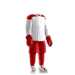 Vêtements de hockey sur glace en polyester de haute qualité Impression de logo personnalisé Nouveau design Ensemble d'uniformes d'équipe multicolores OEM - Product Image 5