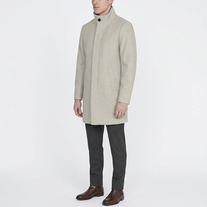 Manteau long à col montant pour homme, veste d'hiver chaude, vêtement d'extérieur décontracté et formel avec fermeture à boutons sur le devant et poches latérales - Product Image 2