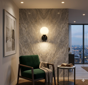 Metal+ Glass <b>LED</b> Outdoor Button Control IP20 AC 120V Lumetal Vietnam New Top 3000K (Warm White) Wall Lamp - Product Image 4