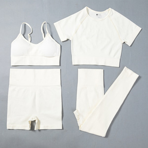 <b>Women's</b> 2 Piece Casual Set Solid Knitted Crop Top <b>Bralette</b> Shorts Leggings Breathable Polyester Quick Dry Summer Wear - Product Image 5