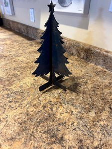 Slide-Together Metal Christmas <b>Tree</b> – Rustic Steel Holiday Decor - Product Image 4