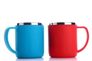 ถ้วยชาสแตนเลส ลายเพชร แก้วเหล็กหลากสี ถ้วยดื่มชา กาแฟ นม แบบใช้ซ้ำได้ แก้วครัว สีชมพู - Product Image 2