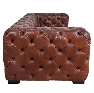 Luxury Style Two Seater Chesterfield Leather <b>Sofa</b> with Quilted Upholstery Rolled Arms Solid Wood Frame Living Room <b>Sofa</b> - Product Image 6