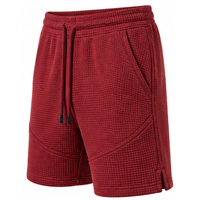 Shorts de sport texturés en maille gaufrée pour hommes, décontractés, avec poches latérales, taille élastique, fabricant de vêtements OEM ODM pour hommes