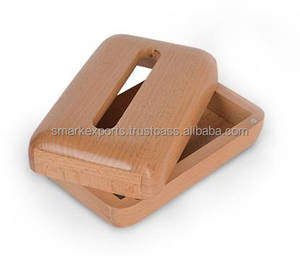 Caja dispensadora de servilletas hecha a mano para pañuelos faciales en madera marrón oscuro, perfecta para decoración rústica o configuración de habitación de hotel - Product Image 6
