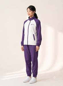 Veste coupe-vent uniforme universitaire UTM pour femme, violet et blanc, luxe, haute qualité - Product Image 3