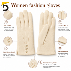 Damen Winter Modehandschuhe - Umweltfreundlich Multifunktional Touchscreen-Kompatibel für Outdoor-Nutzung Warm Komfortabel Weicher Stoff Elegant - Product Image 6