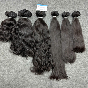 Extensions de cheveux humains bruts vietnamiens non traités, cuticules alignées, double trame, tissage à la machine, lots de cheveux bruts en gros - Product Image 4