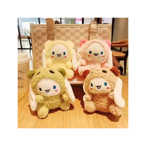 Cute 3D Cartoon Plush Keychains Faux Fur <b>Soft</b> <b>Toys</b> Frog <b>Rabbit</b> Chick Bear With Blue Bow Easter Decor - Product Image 3