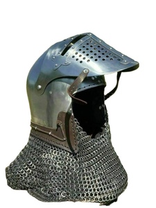 Casque Viking grand chevalier templier casque Dark Knight visière acier fait à la main casque cadeau - Product Image 5