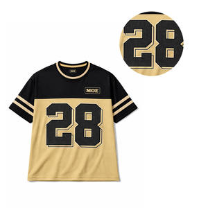 Camiseta de Fútbol Americano de Poliéster de Dos Tonos, Manga Corta, Número Personalizado, Manga con Rayas, Estilo de Equipo, Servicio de Producción al por Mayor - Product Image 2