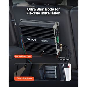 Amplificatore Audio per Auto Monocanale Classe D 1200W RMS MAX Stabile 1/2/4 Ohm con Controllo Remoto del Livello Subwoofer - Product Image 5