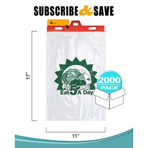 Confezione 2000 sacchetti per prodotti in polietilene ultrasottile 11X17 a bassa densità trasparente in plastica industriale servizio di ristorazione stampato "eat 5 giorni" - Product Image 2