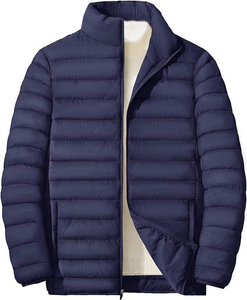Veste d'hiver pour homme avec fermeture éclair, col montant et doublure en sherpa - Product Image 4