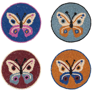 Artistic <b>Beaded</b> Embroidery Colorful Drink Glass Table <b>Coaster</b> Handmade Seed Beads Embroidered Home Decor Tea <b>Coaster</b> - Product Image 4