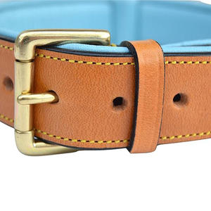 Collar de Cuero para Perro de Primera Calidad, Marca Privada, Ajustable, Lujoso, Duradero, con Patrón Sólido, Simple y Moderno, Collar de Cuero Genuino para Perro - Product Image 4