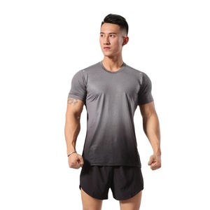 Wholesale Summer Men's Shirts Running Fitness 100% Polyester Gym Custom Custom Logo High Quality Sport Printed T Shirt for Men - Product Image 1