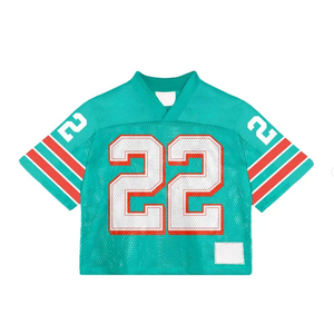 Maillot de football américain en maille pastel Sports World, col en V, manches courtes, vêtements de sport, numéro personnalisé, unisexe, été, polyester/coton - Product Image 6