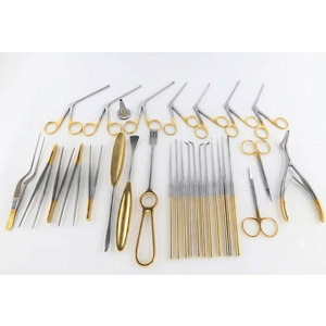 Instruments de chirurgie de la tympanoplastie et de la myringoplastie, instruments de réconstruction auriculaire, 30 pièces, instruments d'otologie revêtus de nitrure de titane doré - Product Image 2