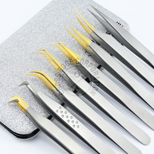Eyelash Tweezers Lashes Eyelashes Tweezers False Extension Mega Volume Tweezers for Volume Lash Stainless Steel Matte Finish - Product Image 3
