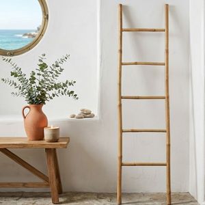 Vietnam Handmade Natural Bamboo <b>Blanket</b> Ladder Decorative Towel Rack Leaning Display Stand for Modern Rustic Home Decoration - Product Image 2
