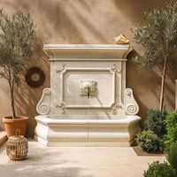 Fontaine d'extérieur en marbre blanc sculpté à la main, moderne, écologique, durable, résistante au feu et à l'eau, HAYAT