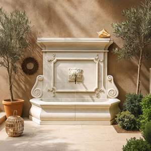 Fuente de Agua para Exteriores de Mármol Blanco Tallada a Mano, Moderna, Ecológica y Duradera, HAYAT INDUSTRIES N/A - Product Image 2