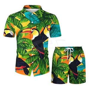 Ensemble chemise et short pour homme, vêtements de resort, tenue décontractée d'été, chemise hawaïenne surdimensionnée pour homme, ensemble short, streetwear - Product Image 3